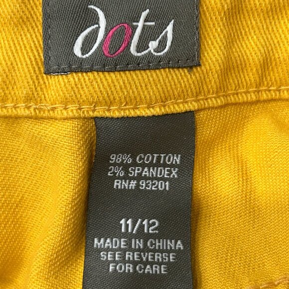 Dots Womens Mustard Yellow Stretch Skinny Jeans Size 11/12 Slim Comfort - Picture 5 of 9